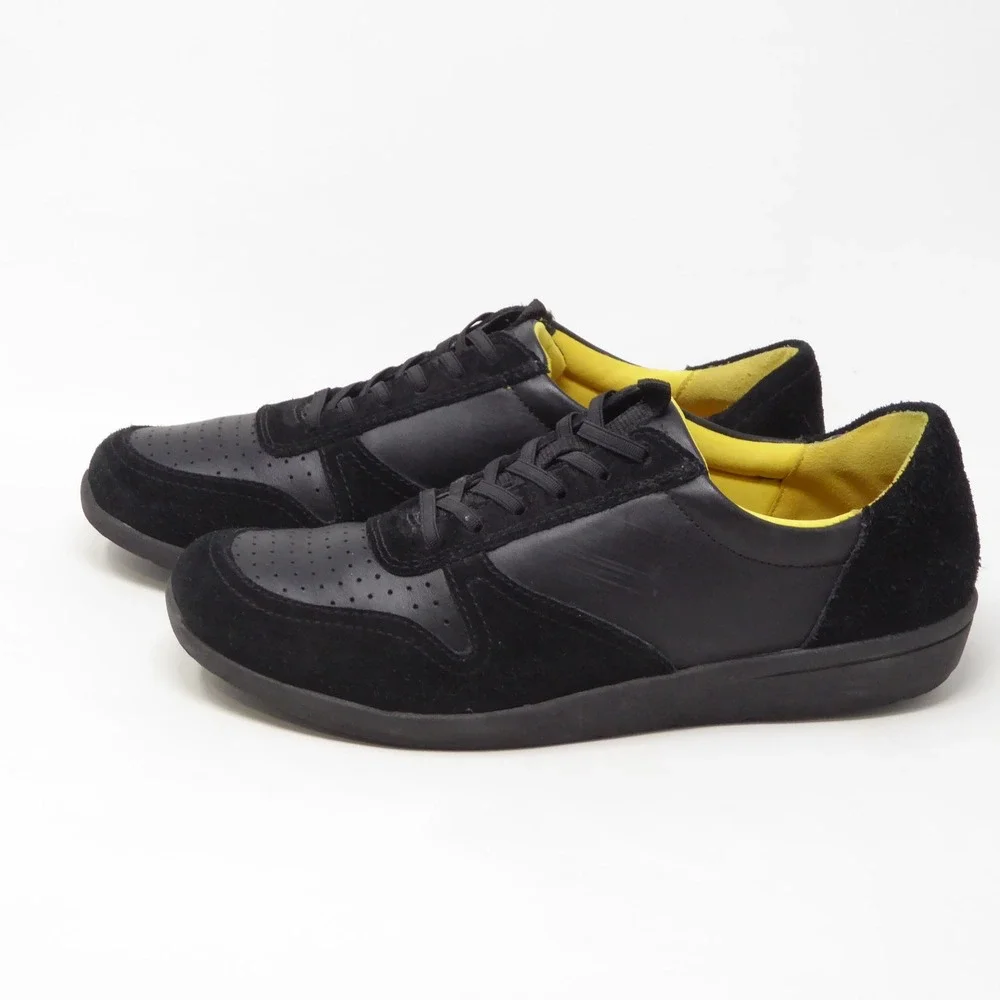 Vionic Womens Karigan Orthotic Sneakers Black Leather Suede Lace Up 8